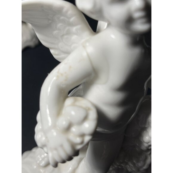 Dresden Porcelain Set Of 4 White  Cherub Figurines Angelic Decor Sculptures 5.5" - Picture 9 of 10